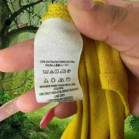 Free  People Drift Away Yellow Cold Shoulder Mini Dress Size L - Picture 11 of 12